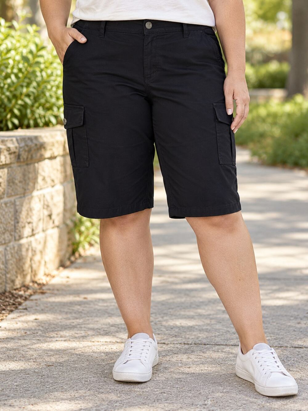 Lee Flex-To-Go Skimmer Cargo Shorts Black Size 16 Medium NWT